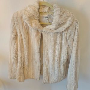 Kate Rosy Cream Faux Fur Jacket